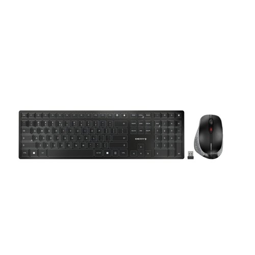 Cherry CHERRY DW 9500 SLIM toetsenbord Inclusief muis RF-draadloos + Bluetooth QWERTY Engels Zwart, Grijs