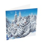 Craft Buddy Diamond Painting - Card Kit - Snowy White Tigers - 18x18cm