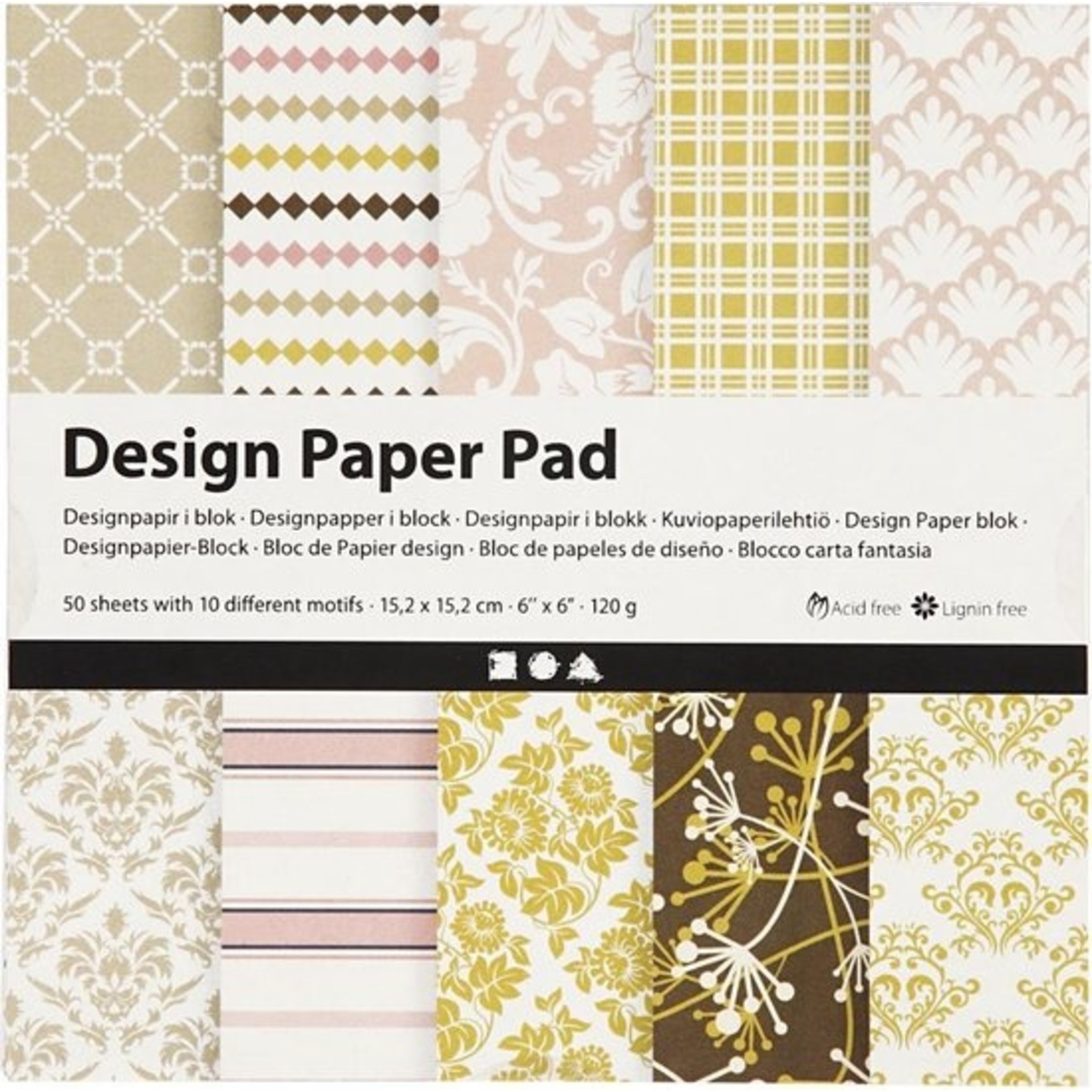Creotime Design Paper Pad - Green/Rose