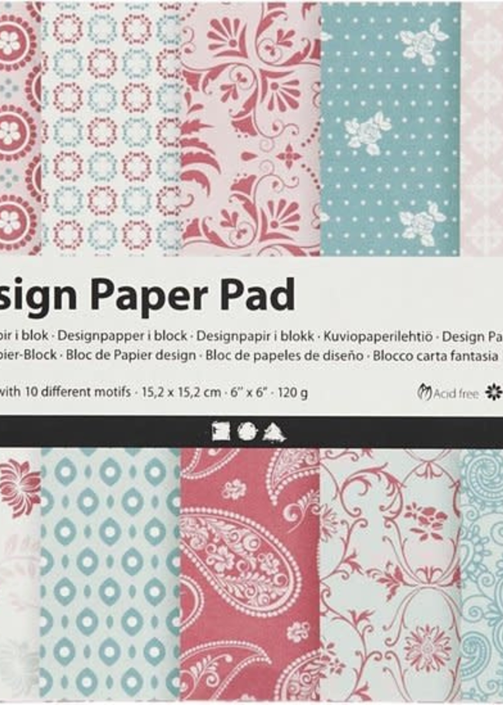 Creotime Design Paper Pad - Mintgreen/Rose