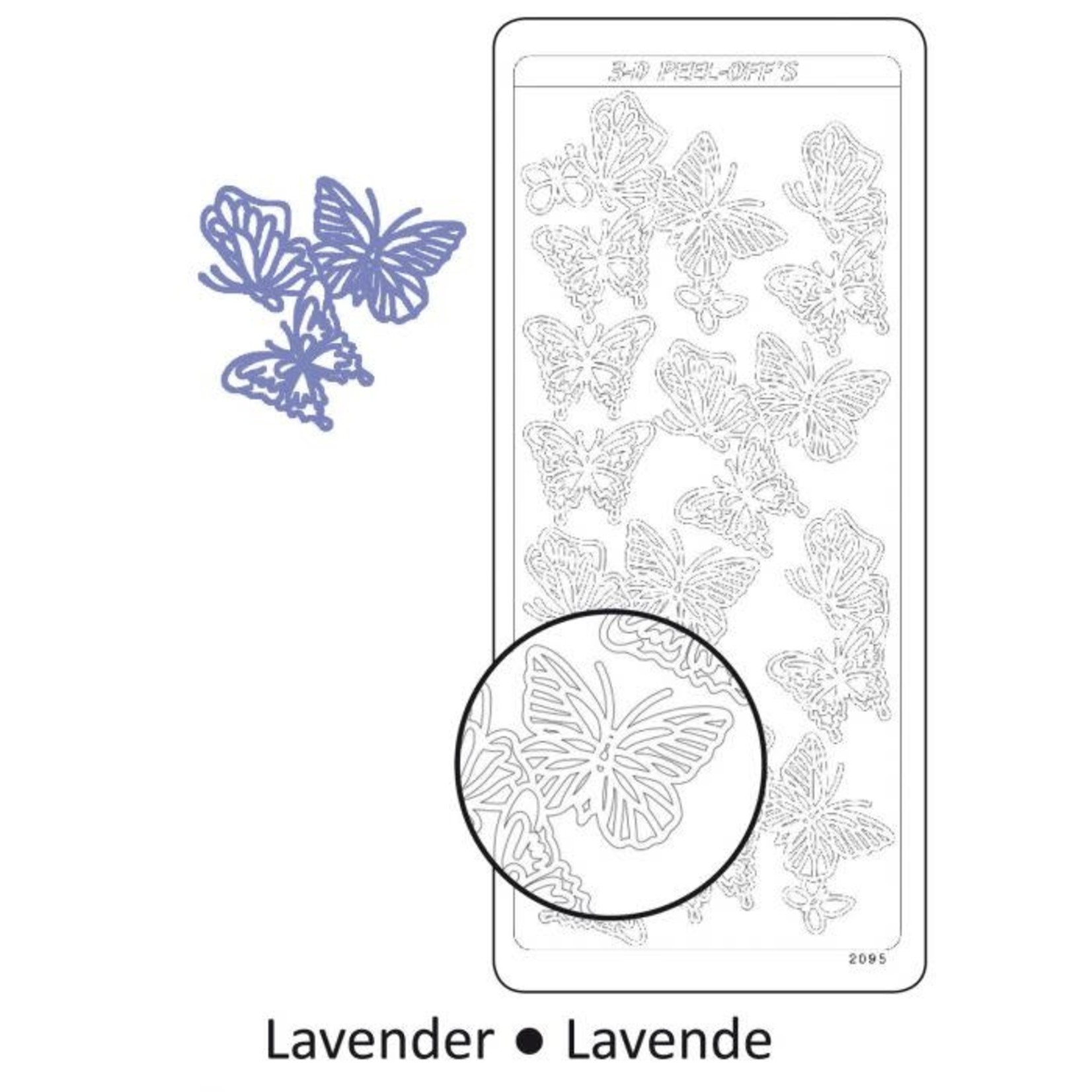 Vaessen Creative Peeloffstickers - 3d Vlinders - Lavendel