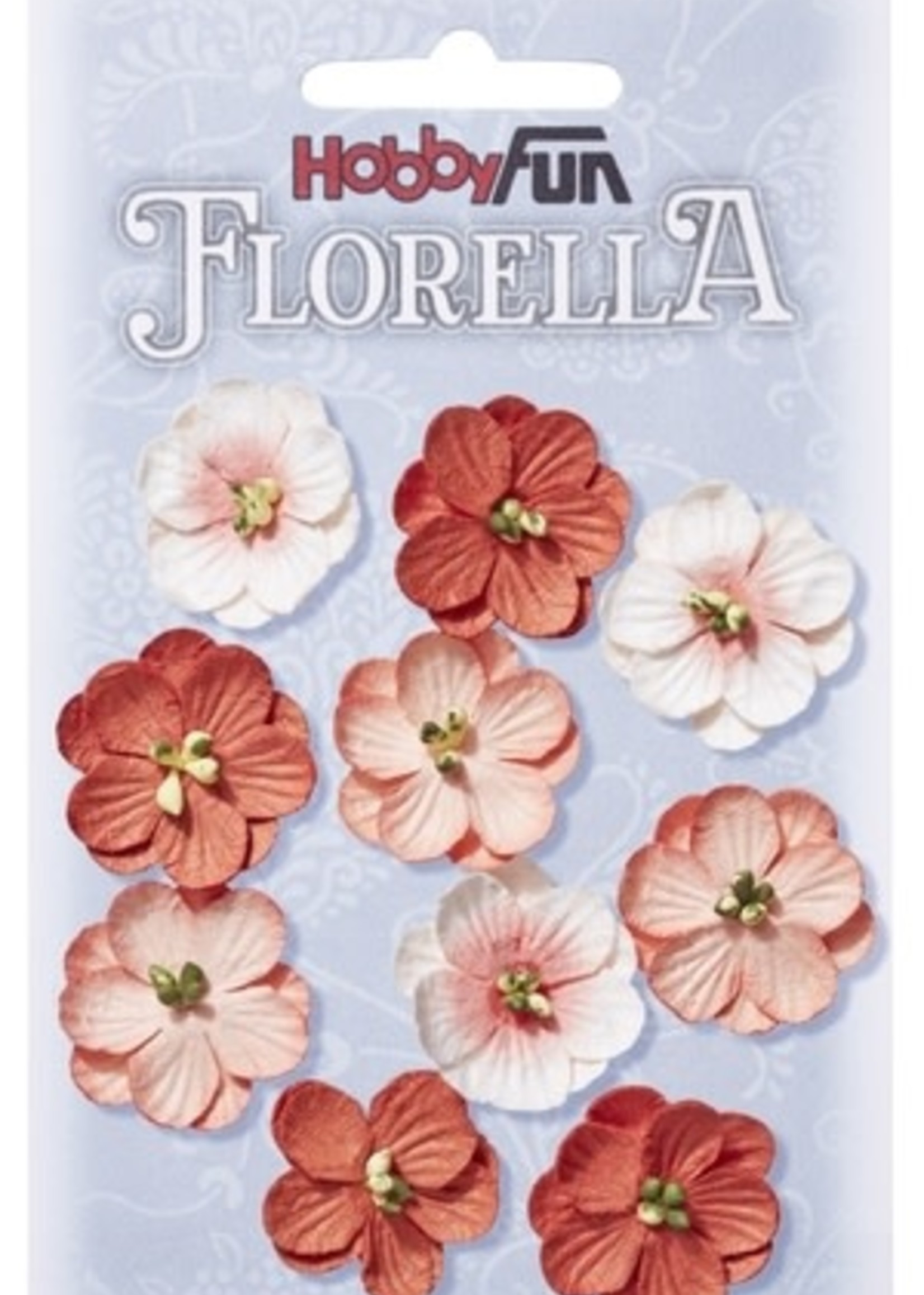 Hobbyfun Hobbyfun - Florella - Bloemen bordeaux 2.5 cm