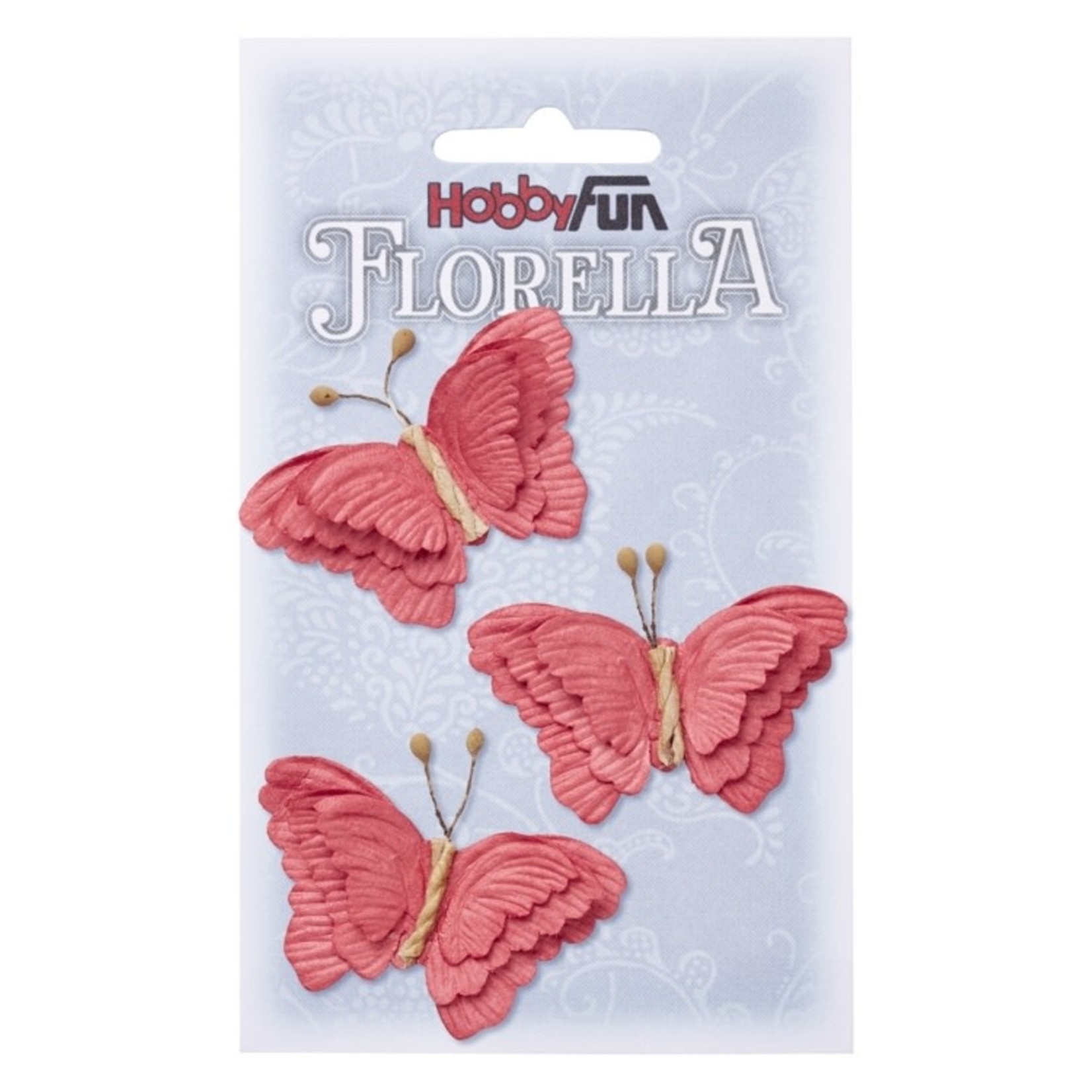 Hobbyfun Hobbyfun - Florella - Vlinders rood 6cm