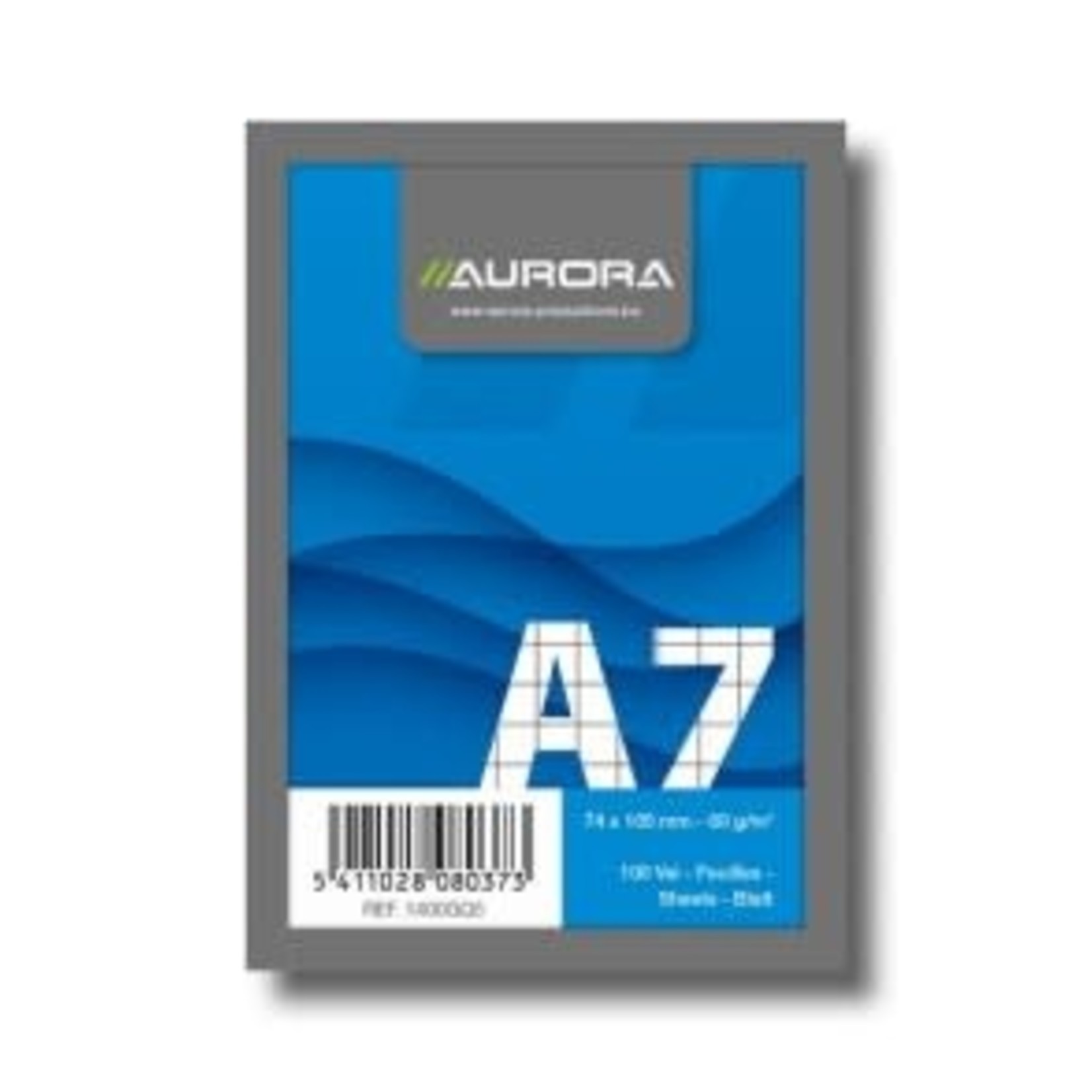 Aurora Notablok A7, 74x105mm, geruit 5mm, 100 vel, 60g/m², kopgeniet