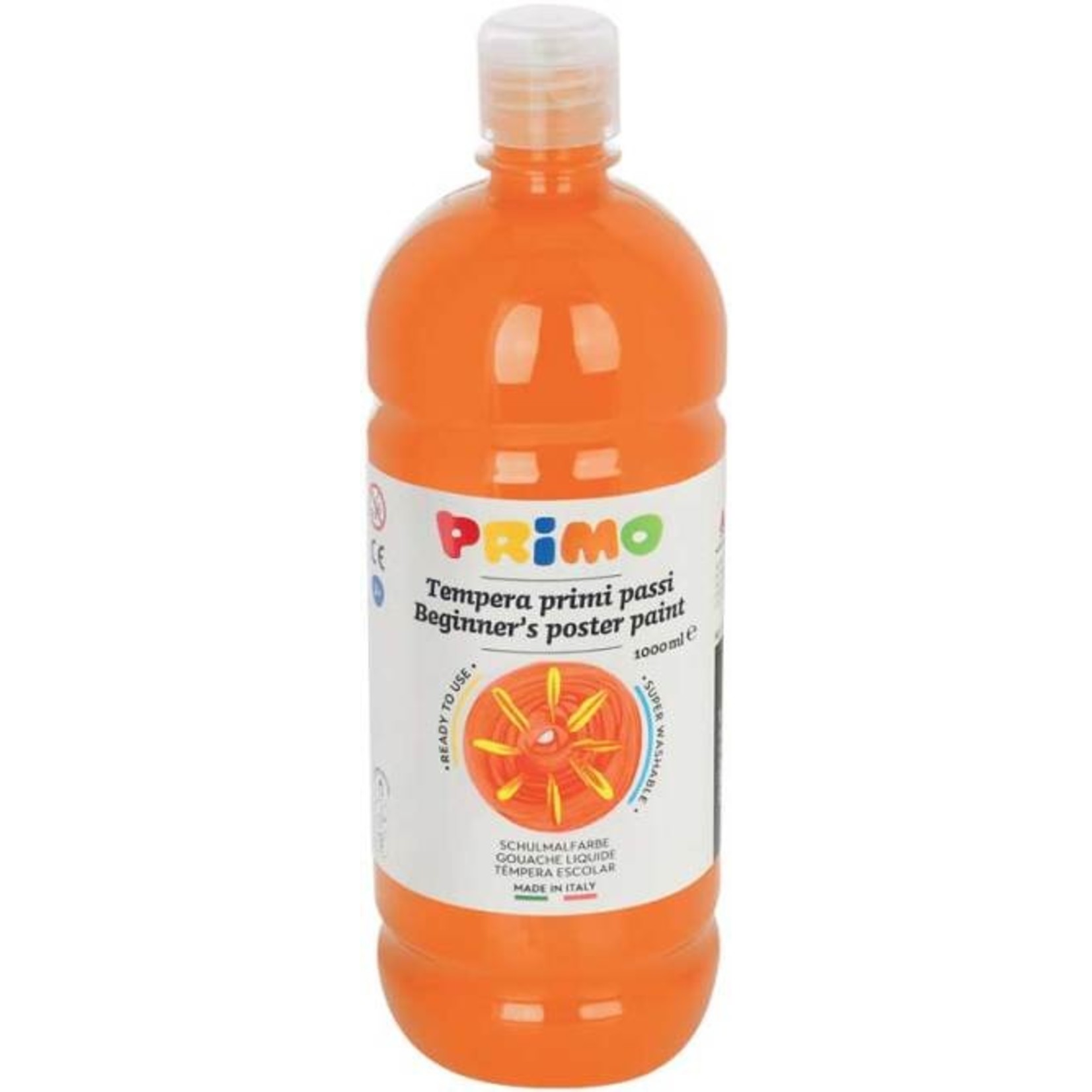 Primo Plakkaatverf "Tempera" fles van 1000ml, ready-mix - Oranje