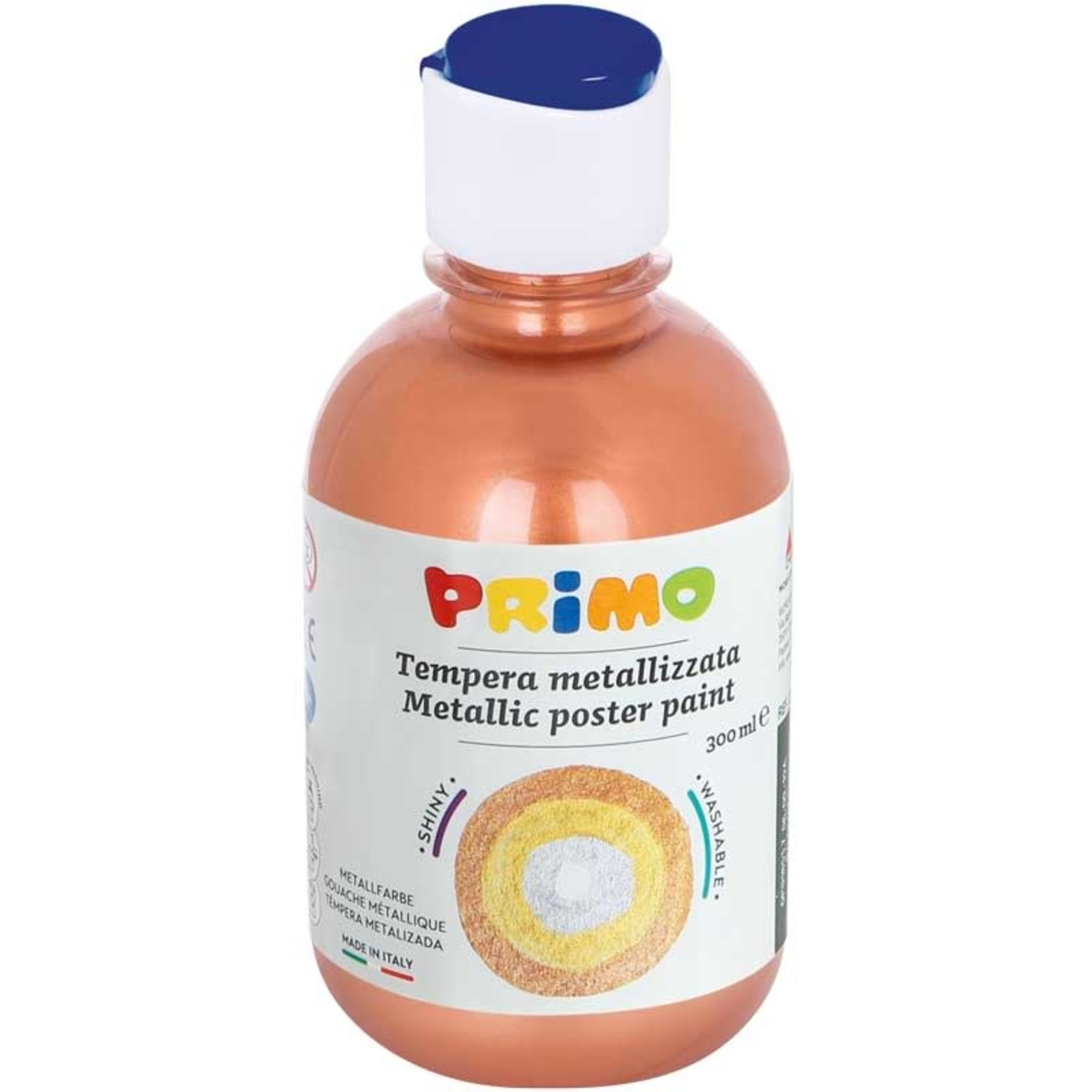 Primo Plakkaatverf "Tempera Metallic" fles van 300ml, ready-mix - Koper n° 930