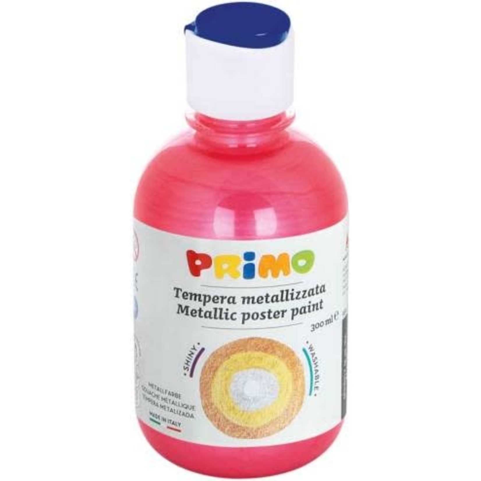 Primo Plakkaatverf "Tempera Metallic" fles van 300ml, ready-mix - Vermiljoen n° 300