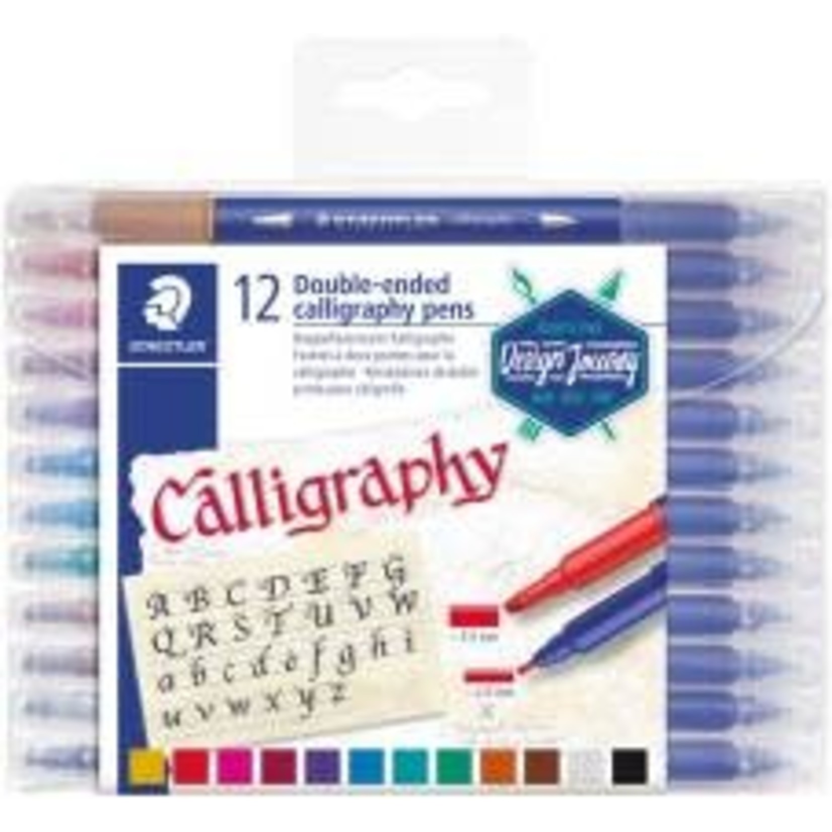 Staedtler Marker "Calligraph Duo" set met 12 kleuren, 2-3.5mm - Assortie