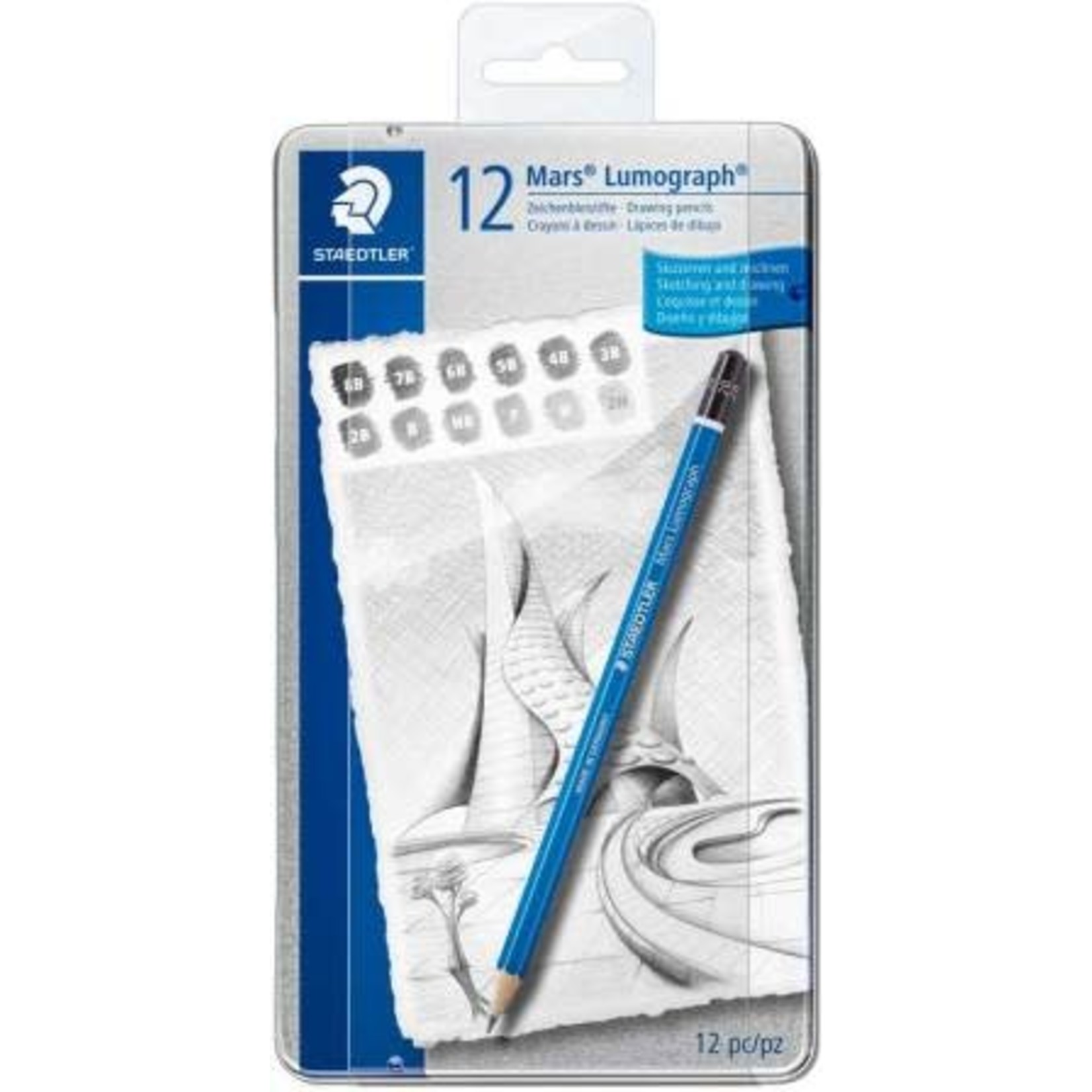 Staedtler Potlood "Mars Lumograph 100" bevat: 8B/7B/6B/5B/4B/3B/2B/B/HB/F/H/2H