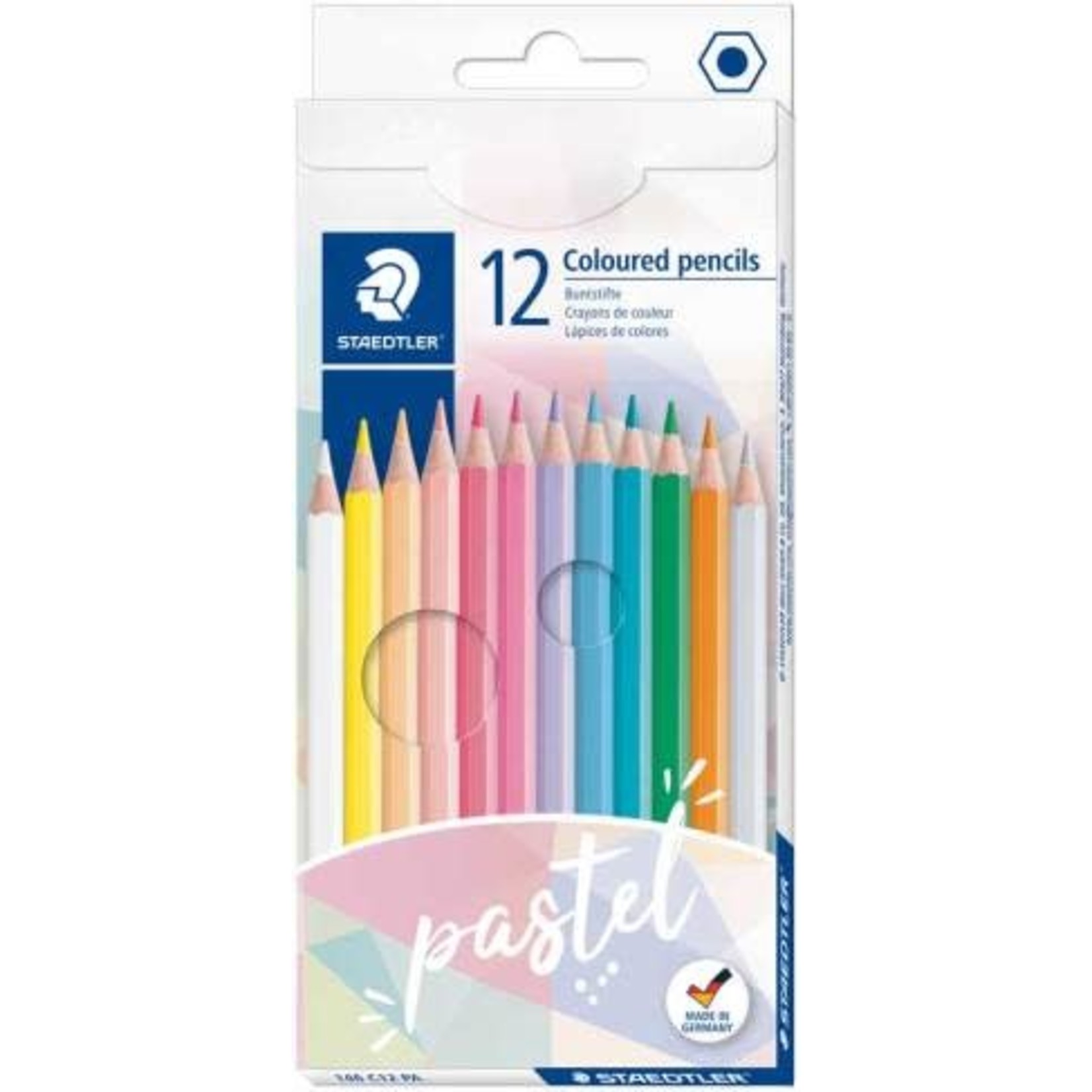 Staedtler Kleurpotloden "Pastel" zeskantige vorm, set van 12 stuks