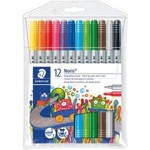 Staedtler Viltstift "Noris Club" met dubbele punt, 1mm en 3mm, 12 stuks in etui