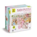 ludattica DE STAD - Baby puzzel, 8 puzzels van 4 stukjes  (16x16cm) vormen op de achterkant een puzzel van 32 stukjes, 2+