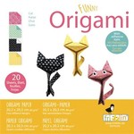 funny origami Funny Origami: KAT 20x20cm, 20 bladen met 4 verschillende tekeningen, 8+