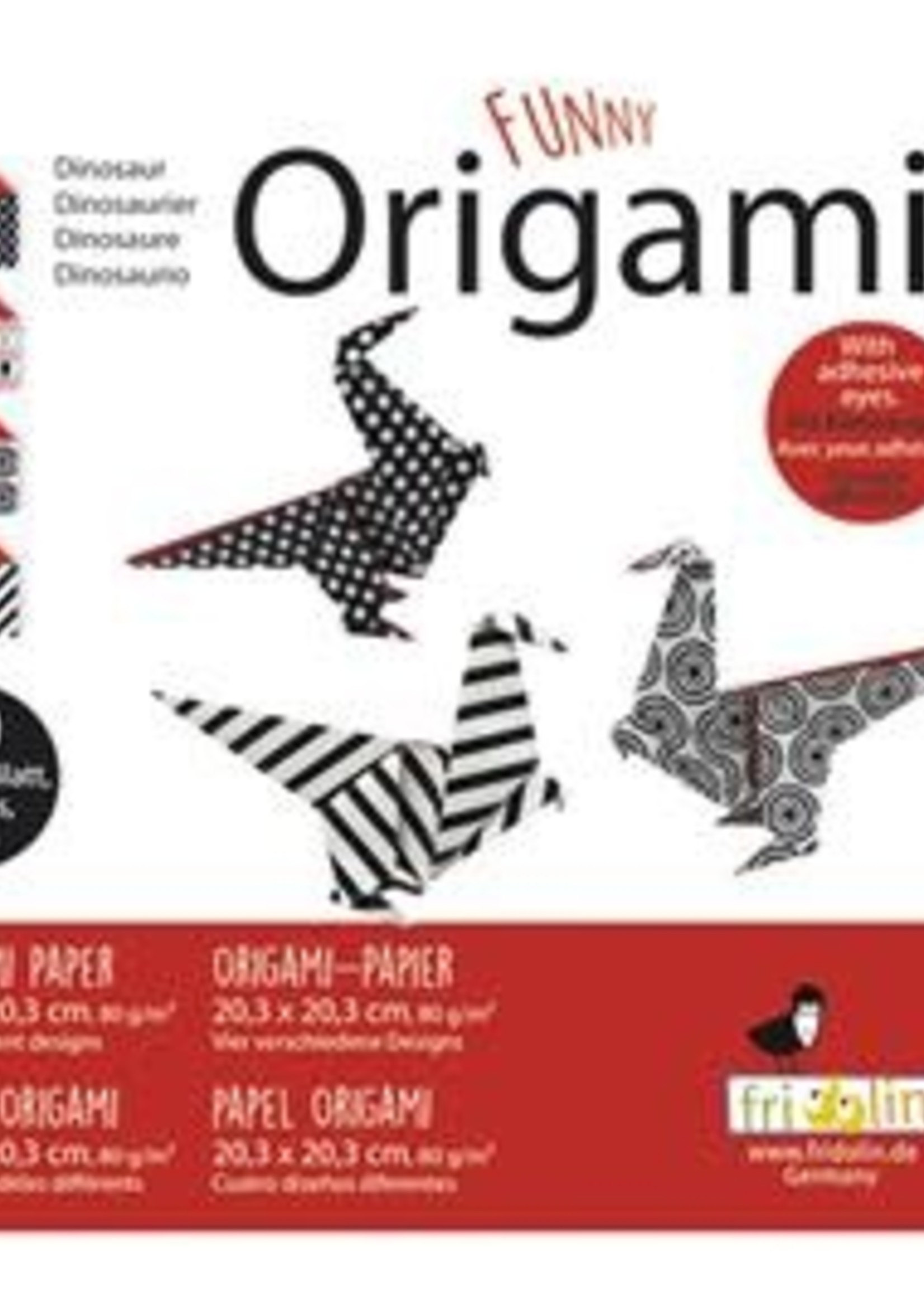 funny origami Funny Origami: DINO 20x20cm, 20 bladen met 4 verschillende tekeningen