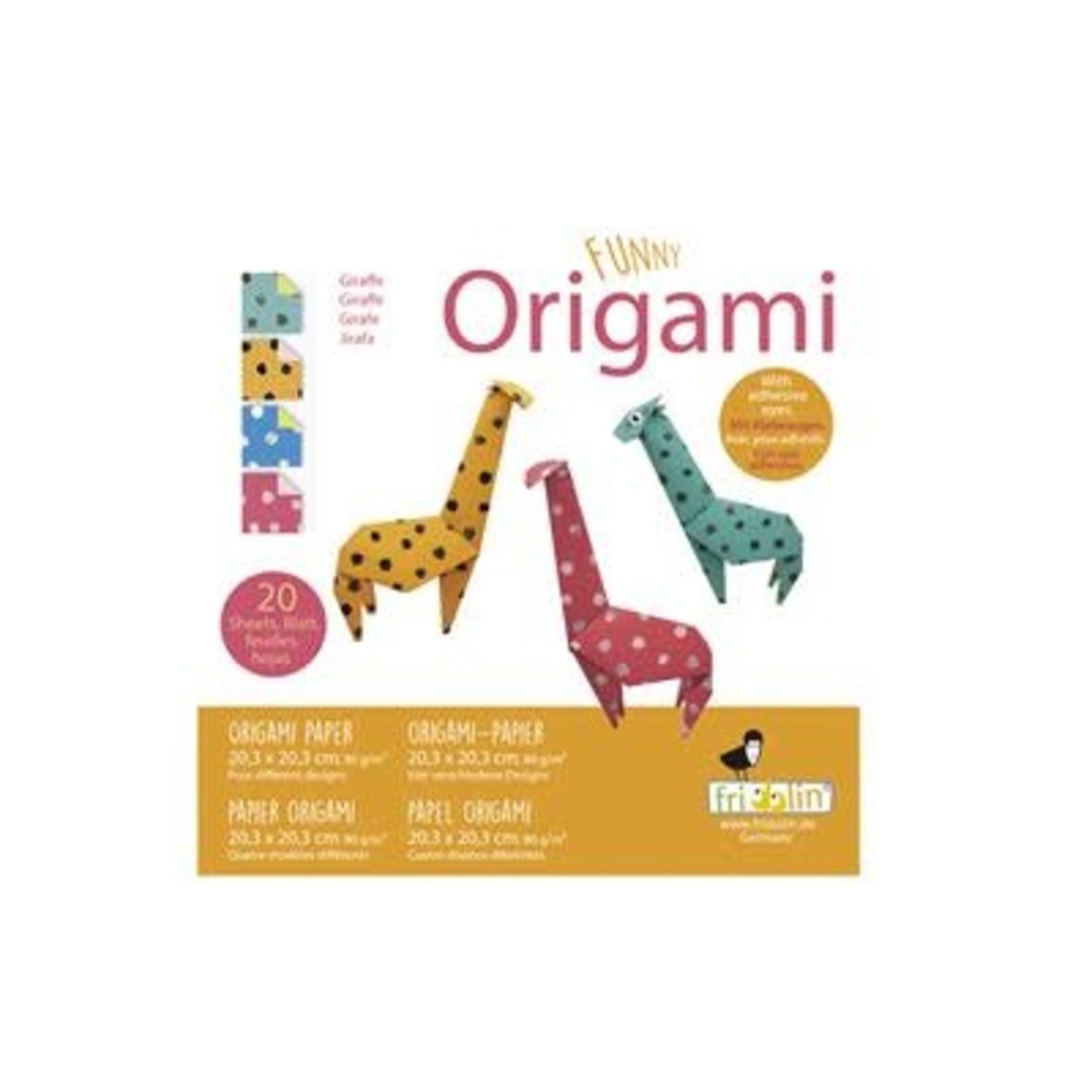 funny origami Funny Origami: GIRAF 20x20cm, 20 bladen met 4 verschillende tekeningen