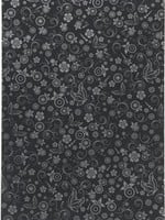 Creotime Designpapier Zwart Met Zilverkleurig Motief - A4 - 80 gr