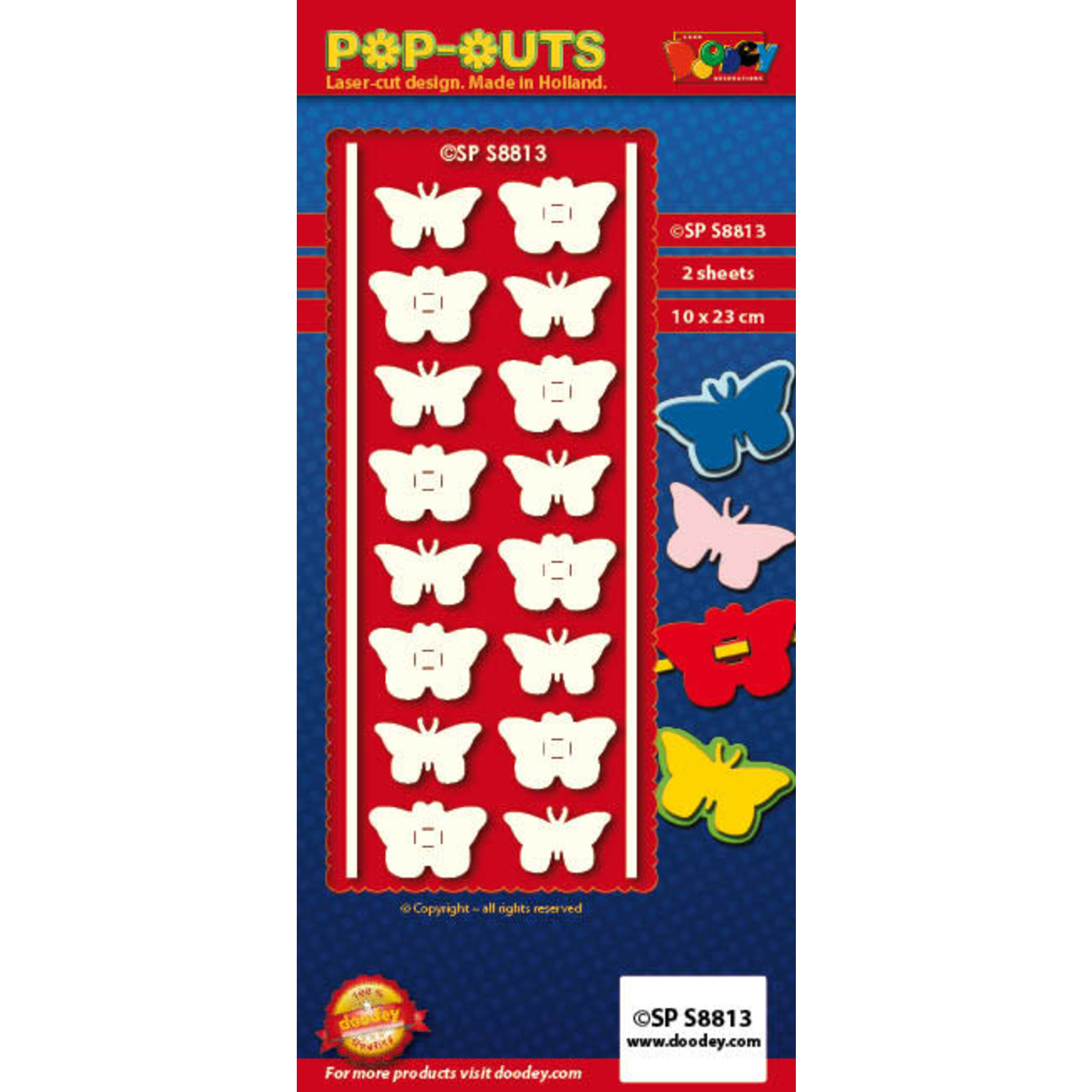 Doodey Pop Outs - Vlinders- Varia kleuren