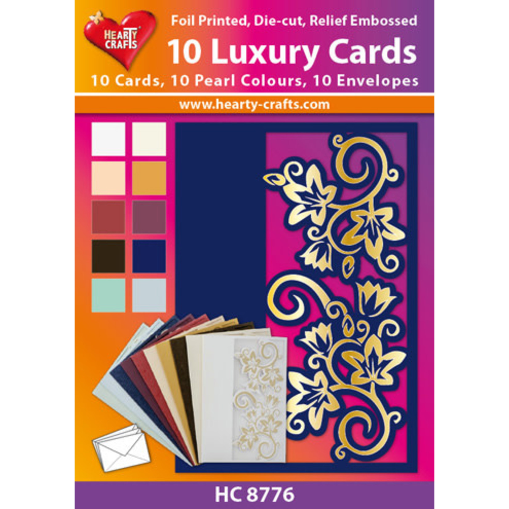 Hearty Crafts 10 Luxe Kaarten Set - Marlene