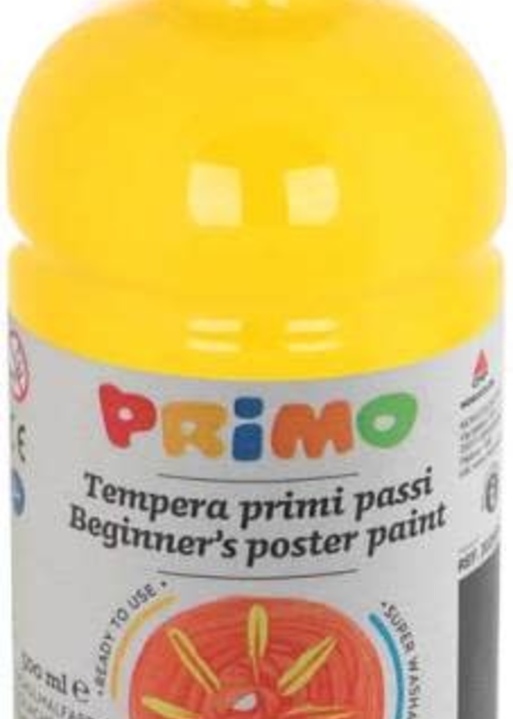 Primo Plakkaatverf "Tempera" fles van 500ml, ready-mix - Primair geel (n° 201)