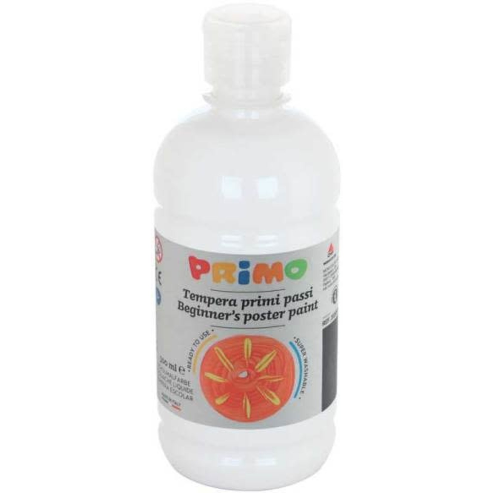 Primo Plakkaatverf "Tempera" fles van 500ml, ready-mix - Wit (n° 100)