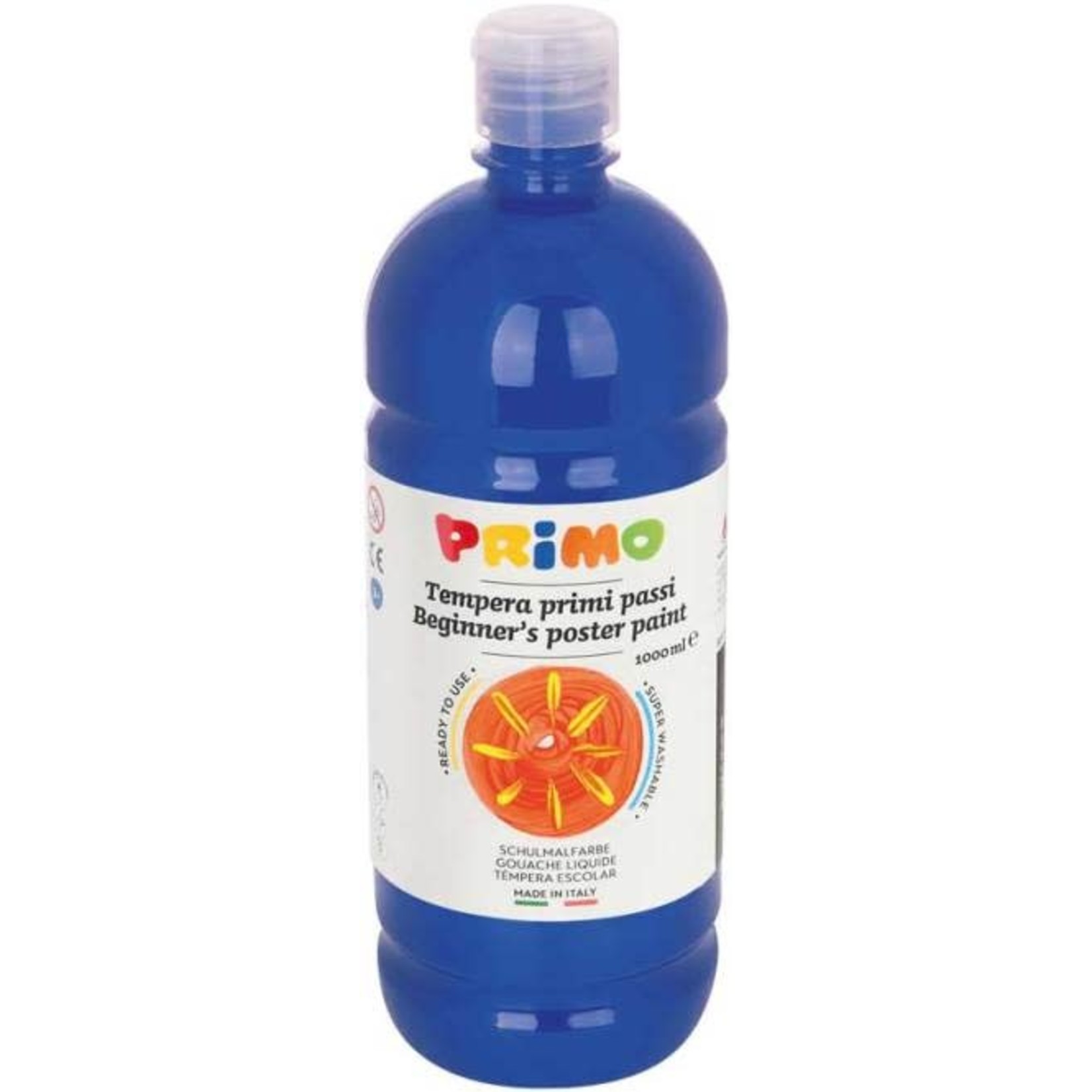 Primo Plakkaatverf "Tempera" fles van 1000ml, ready-mix - Ultramarijn blauw (n° 500)