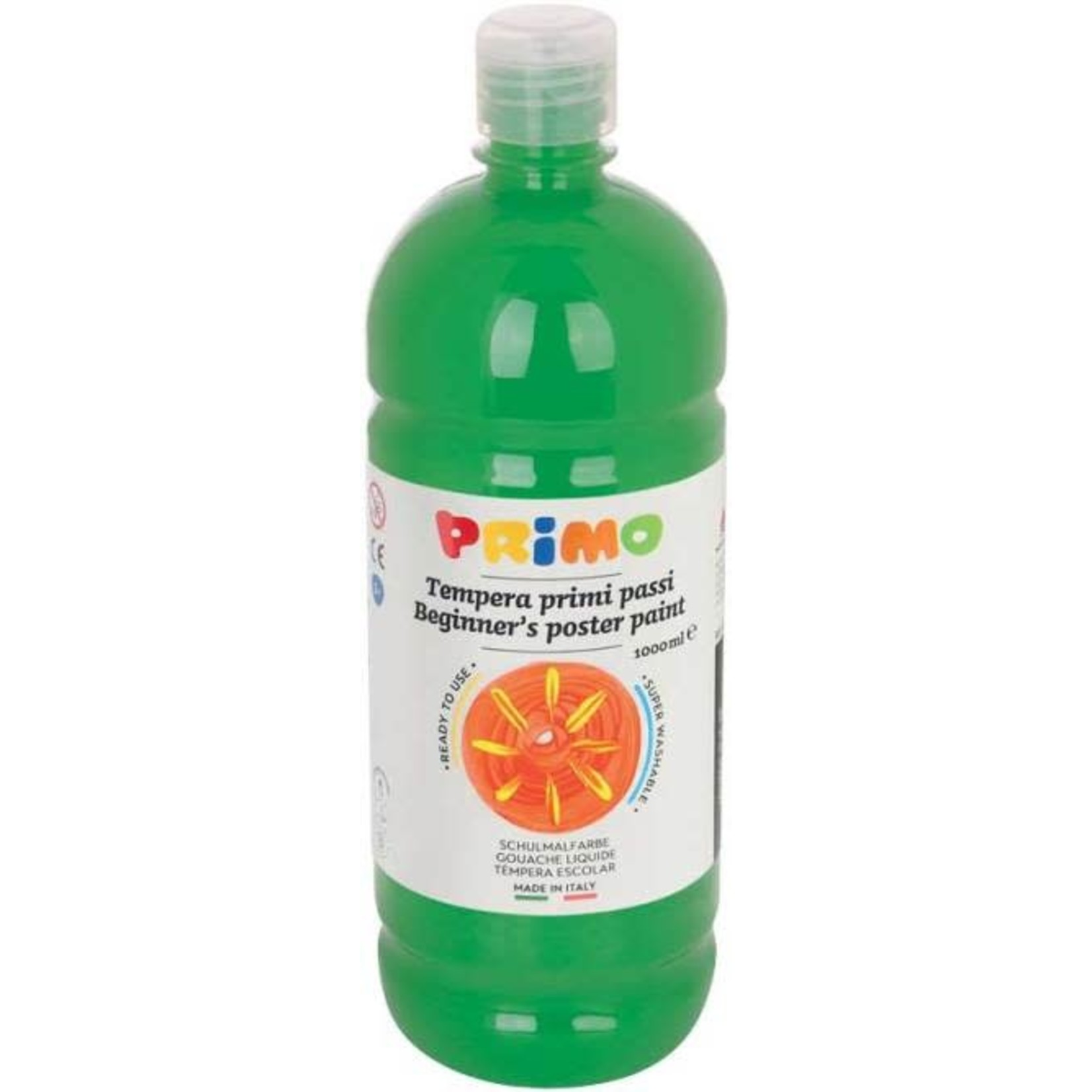 Primo Plakkaatverf "Tempera" fles van 1000ml, ready-mix - Fel groen (n° 610)