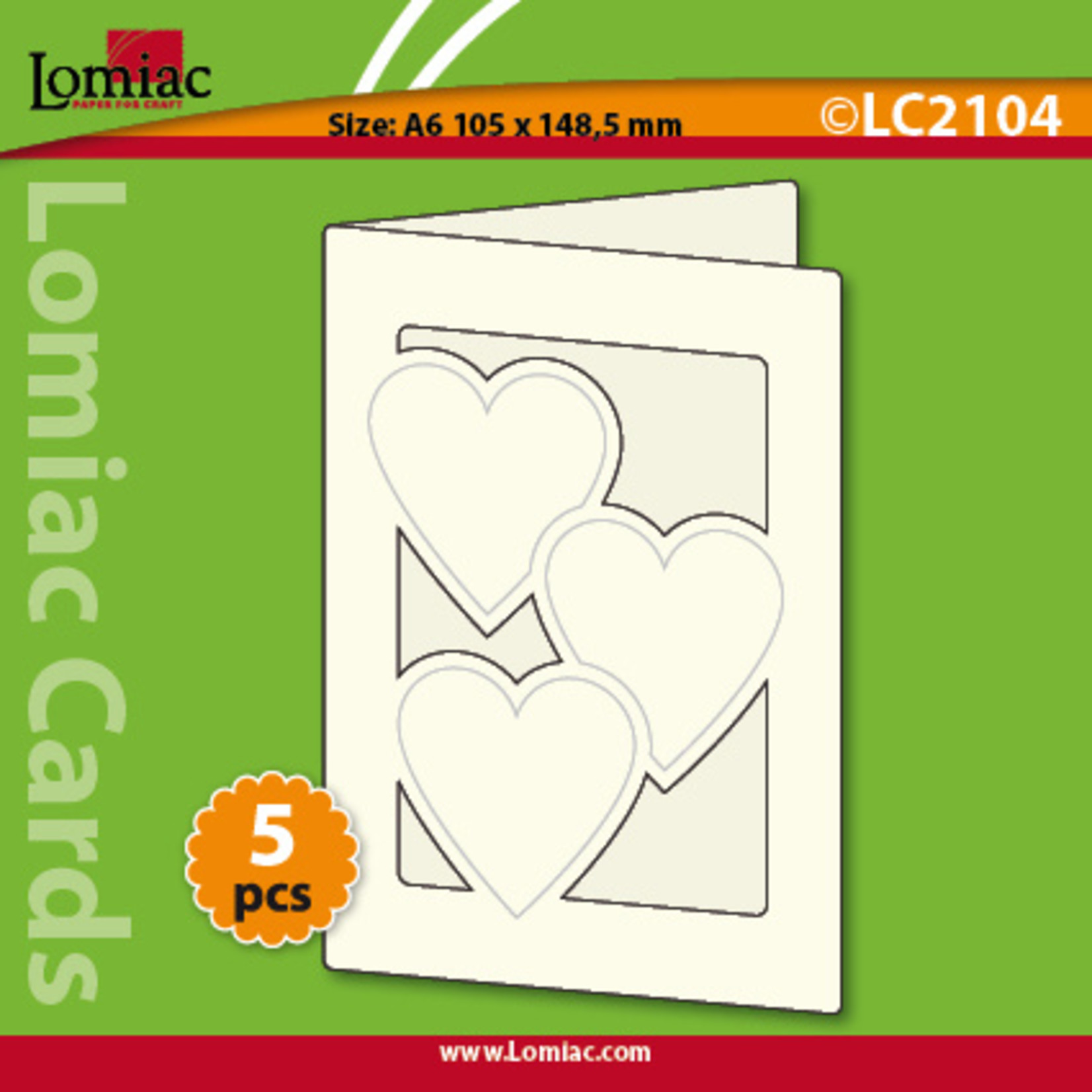 lomiac lomiac cards hartjes (5 stuks)