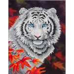 Diamond Dotz Diamond Dotz ® painting White Tiger in Autumn (45,7x35,5 cm)