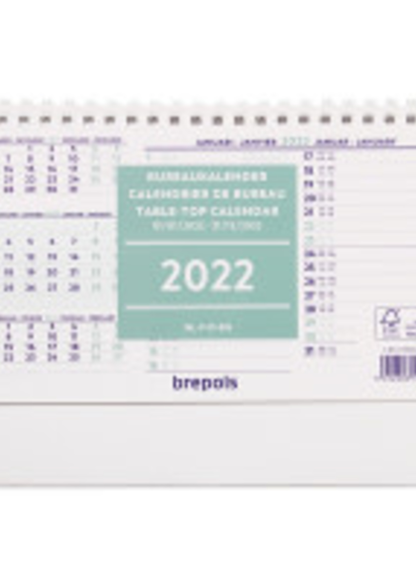 Brepols Bureaukalender 2022 (21 x 12,5 cm - 4-talig)