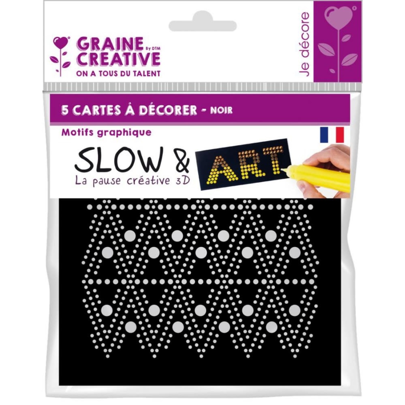 graine creative SLOW & ART 350g 15X15CM - GRAPHIQUE NOIR