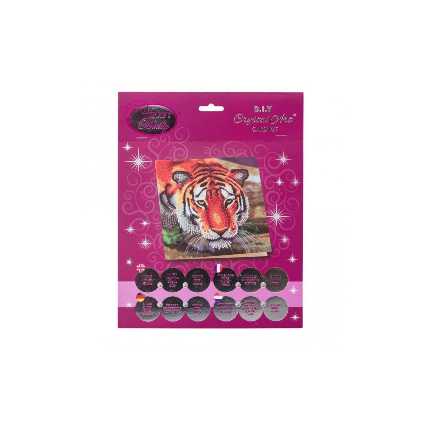 Craft Buddy Crystal Art Card Kit - Tiger (18x18cm)