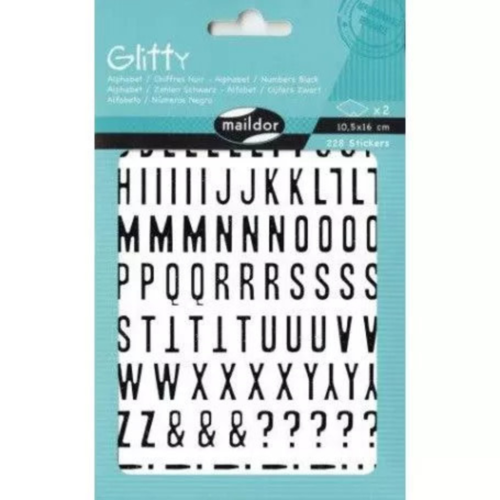 Maildor Glitty - Letters Zwart