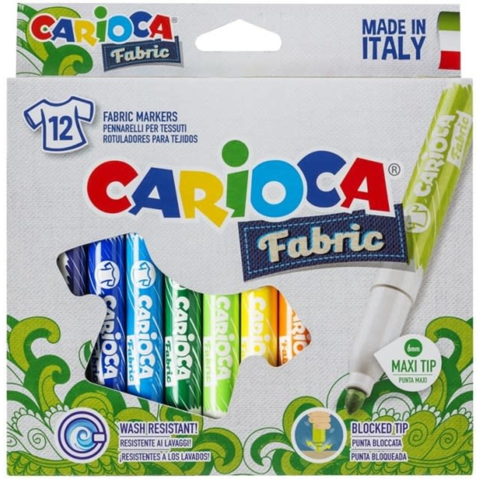Carioca Viltstiften Carioca Textiel set à 12 kleuren
