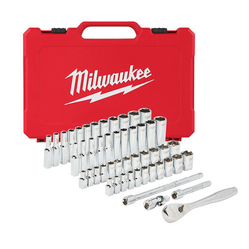 Milwaukee Doppenset 1/4” FOUR FLAT™ incl. Inch maten (50-delig)