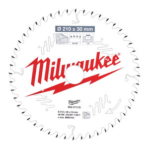 Milwaukee Cirkelzaagblad hout 210 x 30 x 2.8 Thin Kerf ATB 48T +10° (MS)