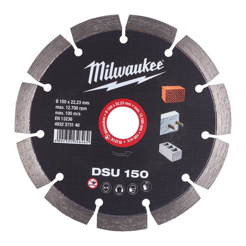 Milwaukee Diamantslijpschijf beton/baksteen sleuvenfrees 150 mm Milwaukee Diamantslijpschijf beton/baksteen sleuvenfrees 150 mm