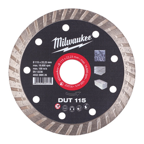 Milwaukee Diamantdoorslijpschijf DUT 115 Milwaukee Diamantdoorslijpschijf DUT 115