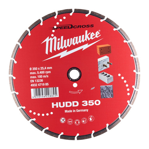 Milwaukee Diamantslijpschijf beton SpeedCross HUDD 350 mm Milwaukee Diamantslijpschijf beton SpeedCross HUDD 350 mm