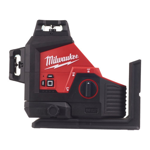 Milwaukee M12 3PL-0C M12 driedimensionale laser met 3 groene 360° laser cirkels