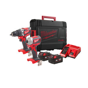 Milwaukee M18 CBLPP2A-402C  M18 compacte koolborstelloze powerpack (M18 CBLID,  M18 CBLPD, 2xM18B4 accu, M12-18C lader, transportkoffer)