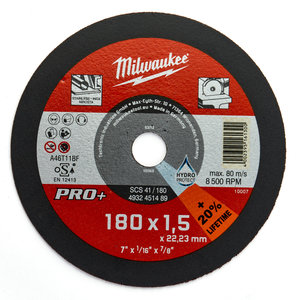 Milwaukee Doorslijpschijf metaal PRO+ SCS41 180 x 1,5 mm dun (te bestellen per 25)