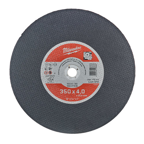 Milwaukee CutWSCS41/350X4 PRO+ CUTTING WHEEL - 1pc Milwaukee CutWSCS41/350X4 PRO+ CUTTING WHEEL - 1pc