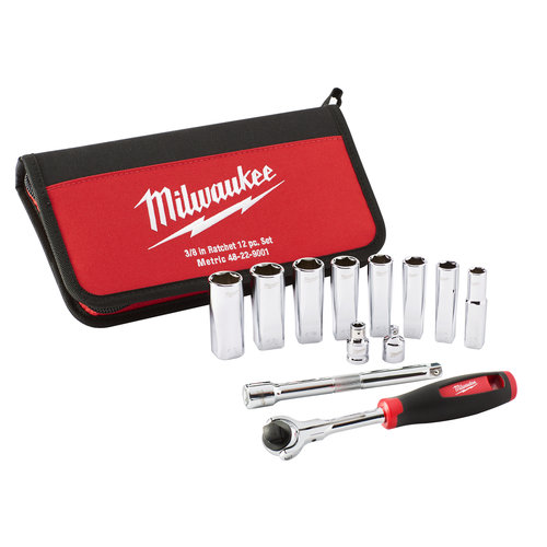 Milwaukee Tradesman 3/8" Dopsleutel Set - 12pcs Milwaukee Tradesman 3/8" Dopsleutel Set - 12pcs