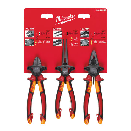 Milwaukee Tangenset VDE (3-delig) 4932464567/4932464564/4932464572 Milwaukee Tangenset VDE (3-delig) 4932464567/4932464564/4932464572