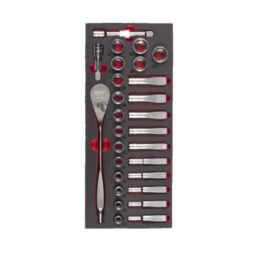 1/2'' Ratel en Doppen Foam Inlay 28-delig 1/2'' Ratel en Doppen Foam Inlay 28-delig