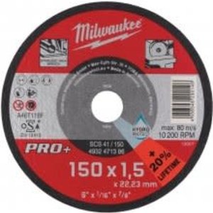 Milwaukee Doorslijpschijf metaal PRO+ SCS41 150 x 1,5 mm dun (te bestellen per 25)