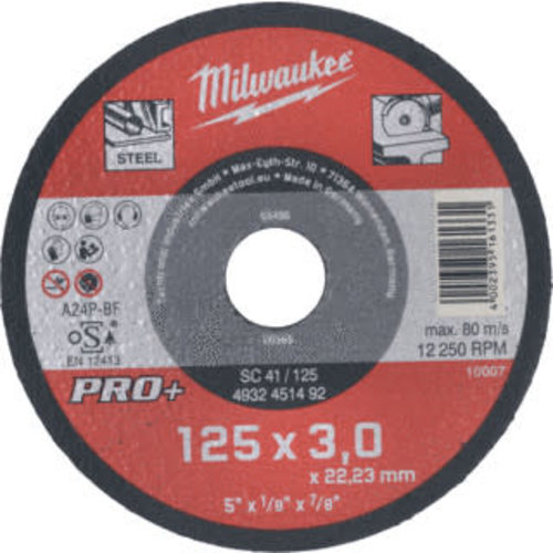 Milwaukee Doorslijpschijf metaal PRO+ SC41 115 x 3 mm (te bestellen per 25)