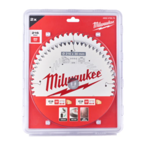 Milwaukee Cirkelzaagblad hout Twin Pack 190 x 30 mm 4932471300 (2-delig)