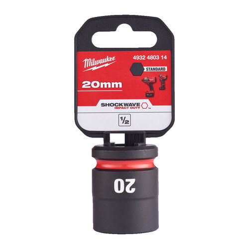 Milwaukee Shockwave dop Hex 1/2 kort 20mm-1pc