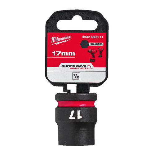 Milwaukee Shockwave dop Hex 1/2 kort 17mm-1pc